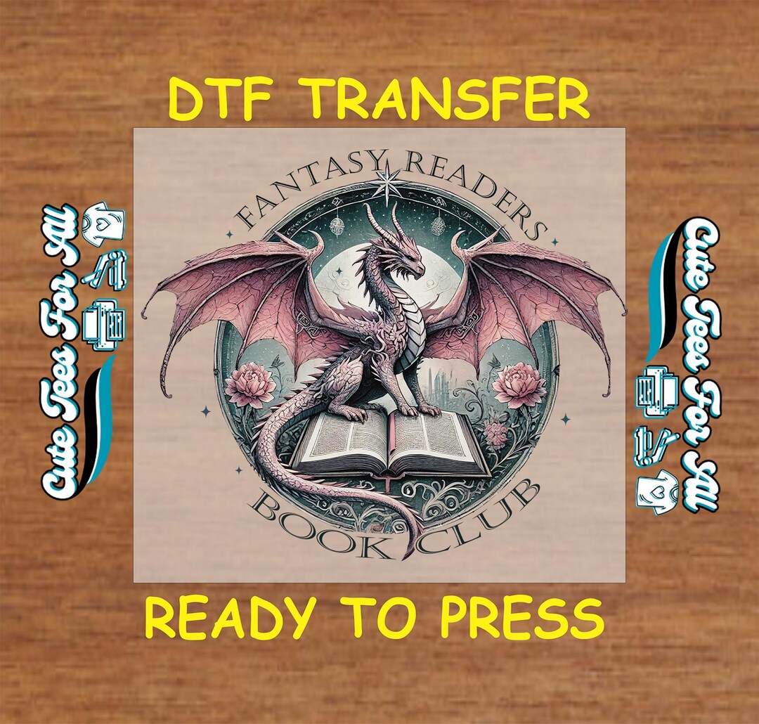 Book Lover DTF Transfer Iron on Heat Transfer - Fantasy Readers Book ...