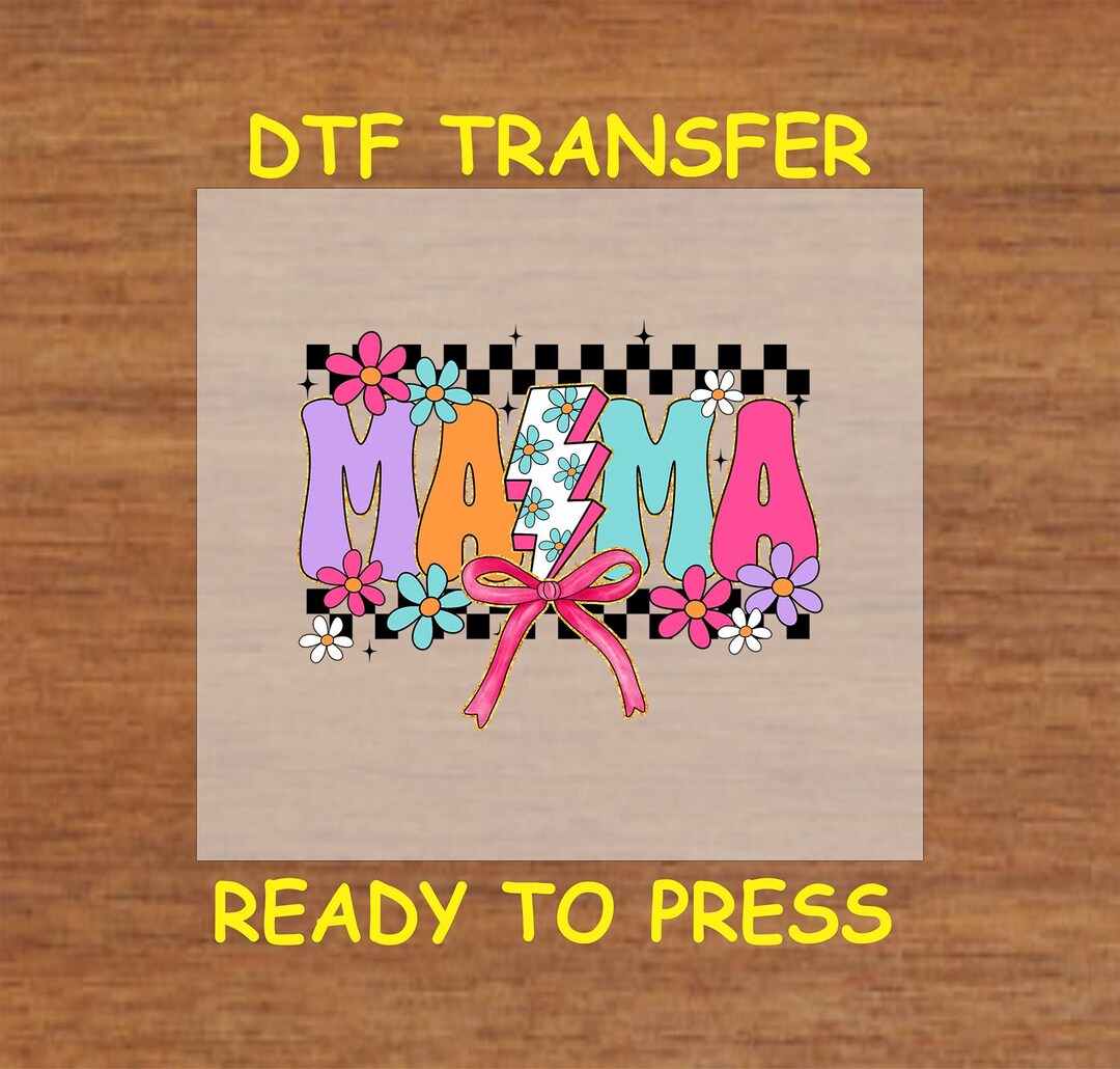 Mom DTF Transfer Iron on Heat Transfer - Ready to Press, Colorful Retro ...