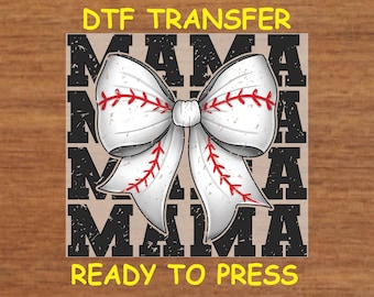 Mom DTF Transfer Iron On Heat Transfer - Ready to Press, Distressed Baseball Mama DTF Transfer - Ready to Press Sports Mom DIY Shirt