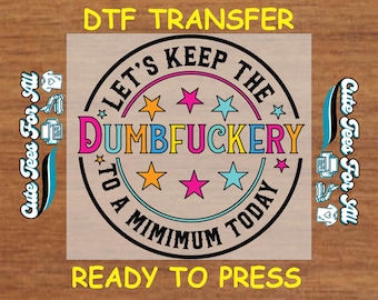 Funny Sarcastic DTF Transfer Iron On Heat Transfer - Ready to Press, Adult Humor DTF Transfer - Iron On Decal for DIY Shirts