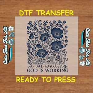 Religious DTF Transfer Iron On Heat Transfer - Ready to Press, Floral Faith DTF Transfer - Iron On Decal for DIY Fall Religious Shirts