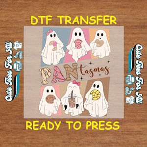 Hispanic Halloween DTF Transfer Iron On Heat Transfer - Pan Dulce Ghosts DTF Transfer - Ready to Press for DIY Halloween Season Shirts