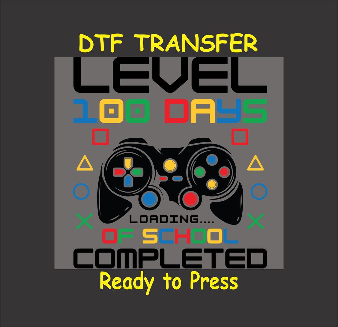 100 Days of School DTF Transfer Iron on Heat Transfer - Ready to Press ...