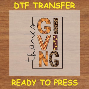 Thanksgiving DTF Transfer Iron On Heat Transfer - Ready to Press Hot Peel, Thanksgiving Design