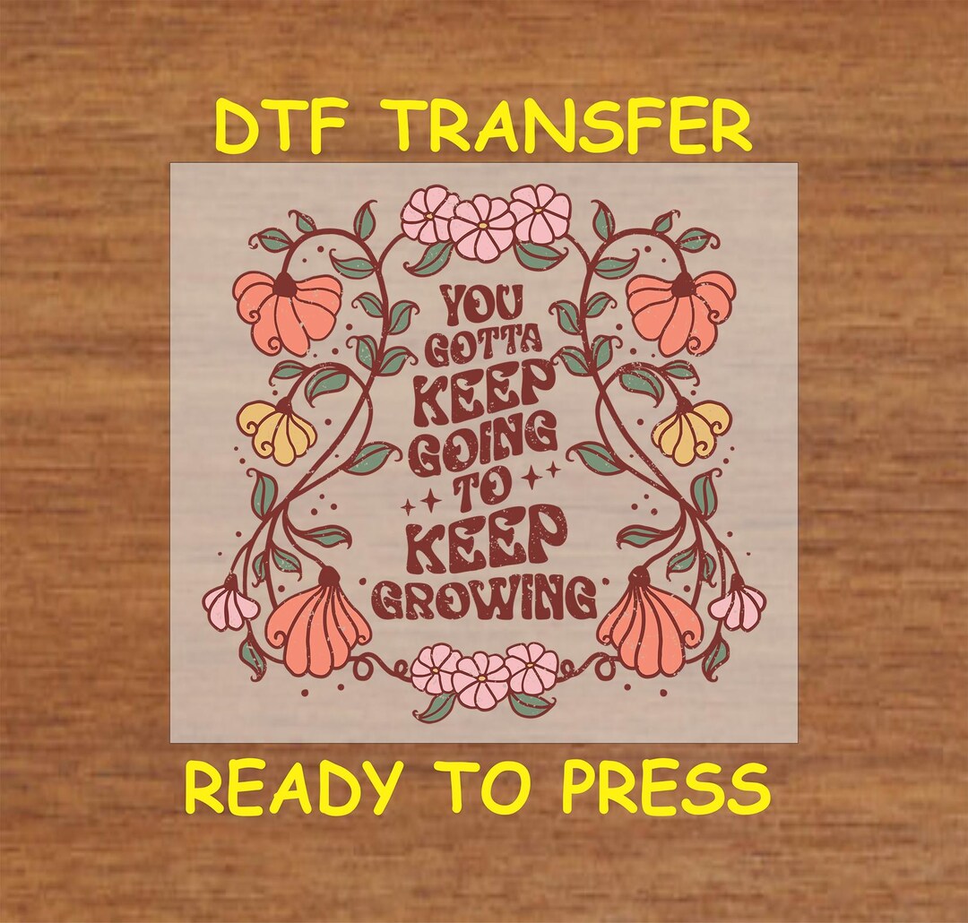 Retro Boho DTF Transfer Iron on Heat Transfer - Ready to Press Hot Peel ...