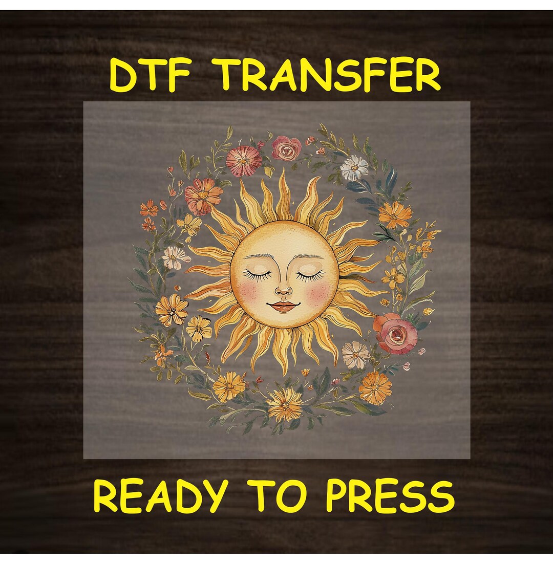Boho DTF Transfer Iron on Heat Transfer - Ready to Press, Sun and ...