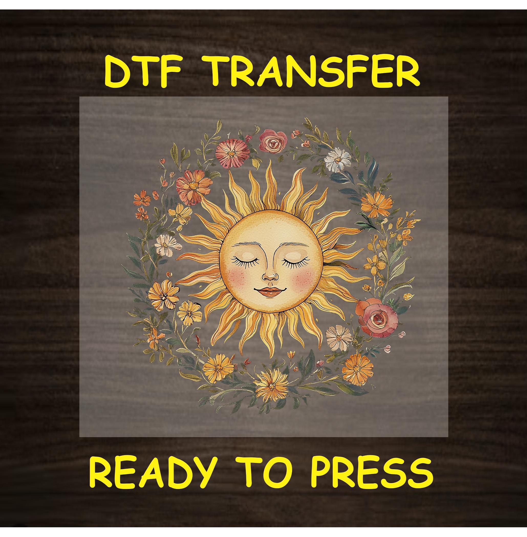 Boho DTF Transfer Iron on Heat Transfer - Ready to Press, Sun and ...