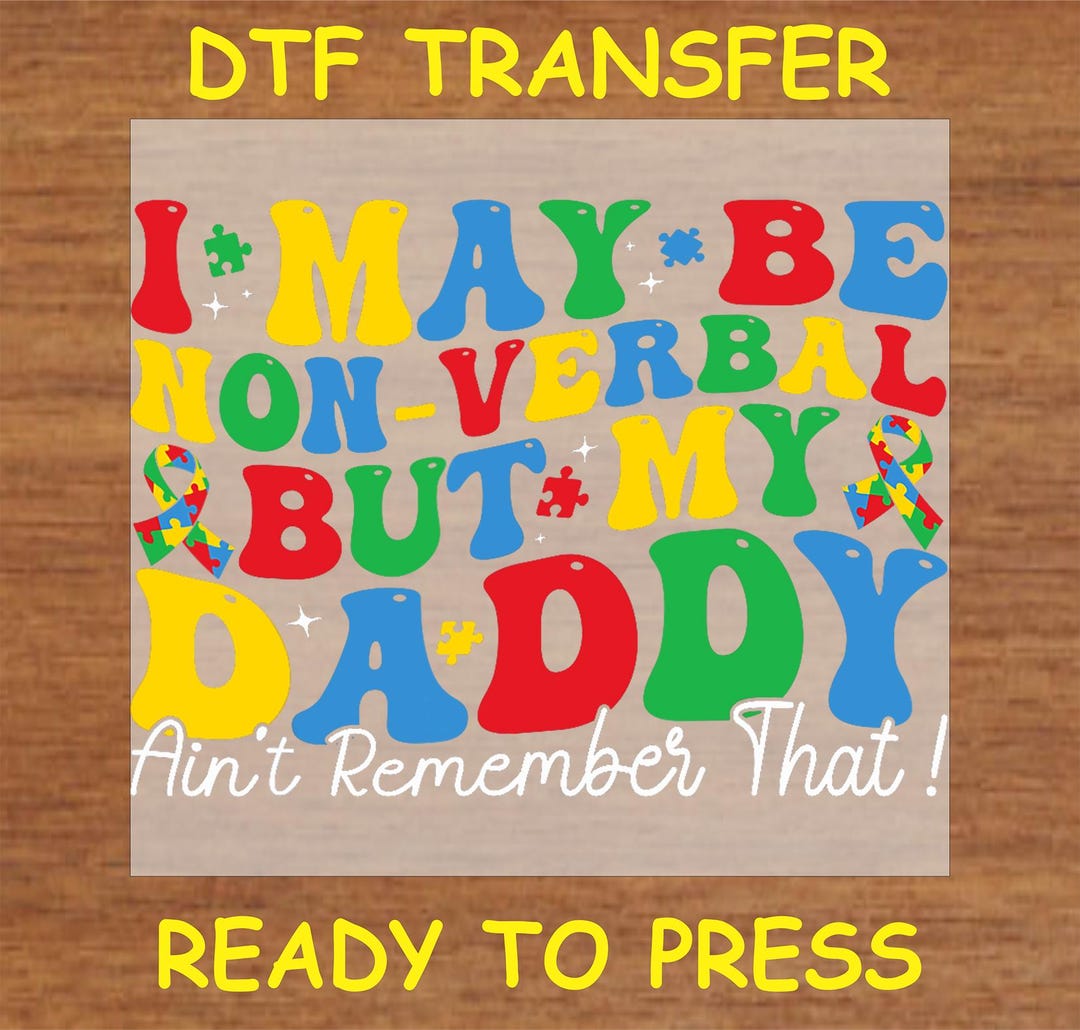 Autism DTF Transfer Iron on Heat Transfer - Ready to Press Hot Peel ...