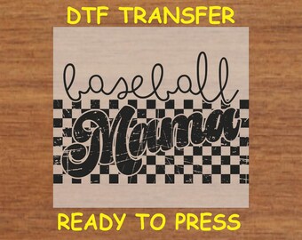 Mom DTF Transfer Iron On Heat Transfer - Ready to Press, Baseball Mama DTF Transfer - Ready to Press Sports Mom Print DIY Shirt