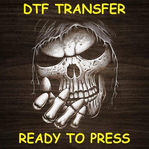 Skeleton Whisper Skull DTF Transfer Iron On Heat Transfer - Ready to Press Hot Peel, Grim Reaper DTF Transfer - Skeleton Design
