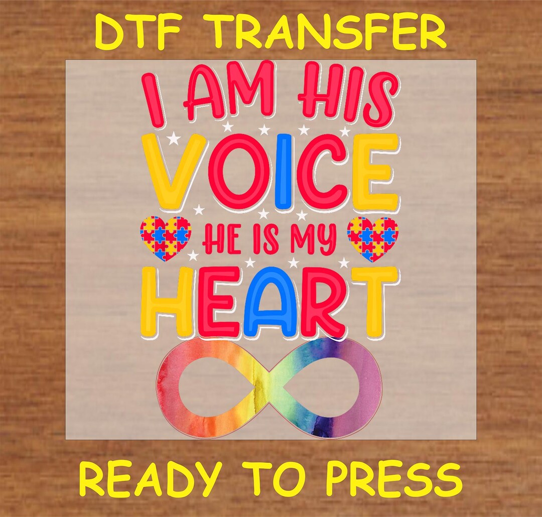 Autism DTF Transfer Iron on Heat Transfer - Ready to Press Hot Peel ...