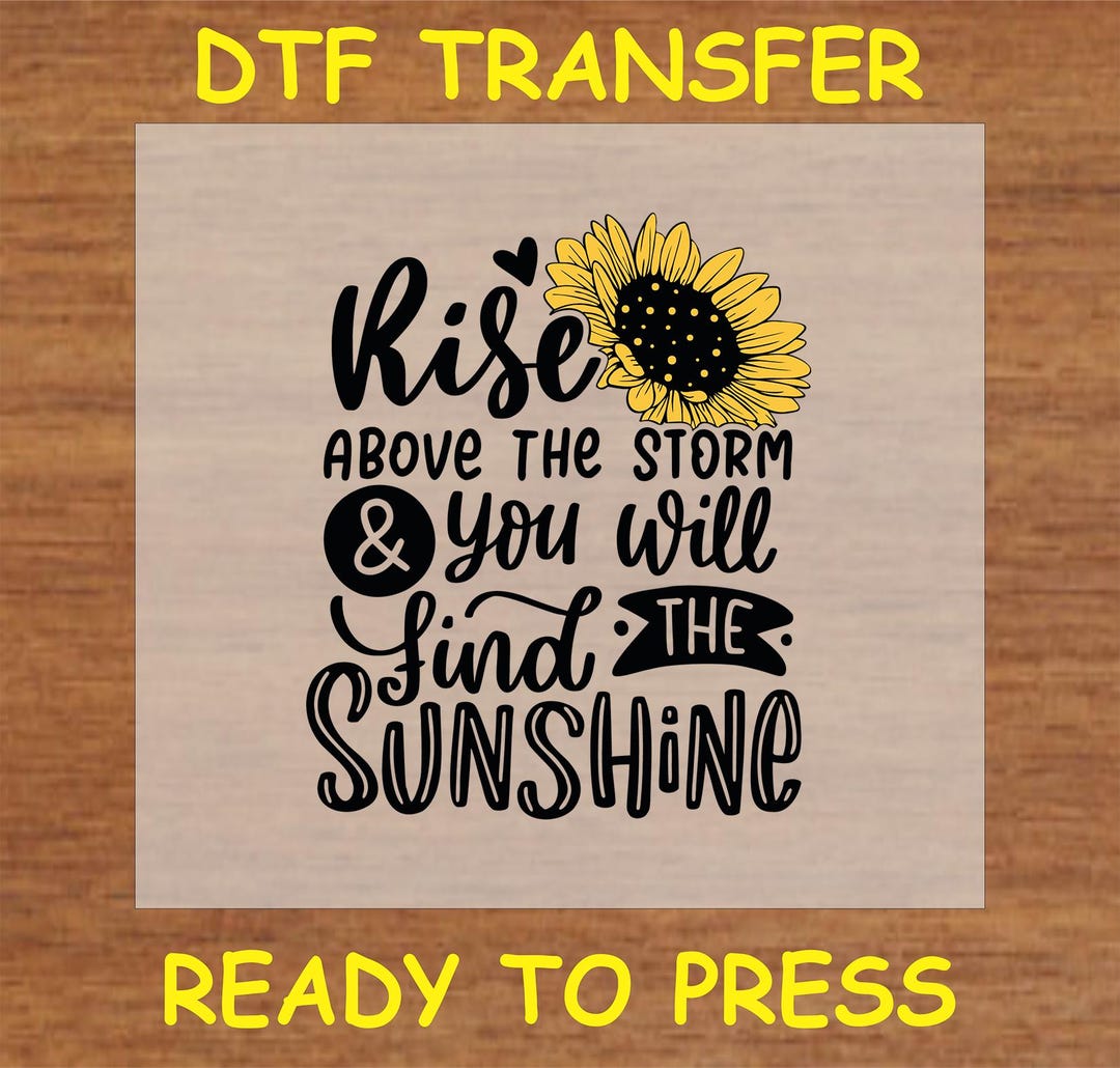 Sunflower DTF Transfer Iron on Heat Transfer - Ready to Press Hot Peel ...