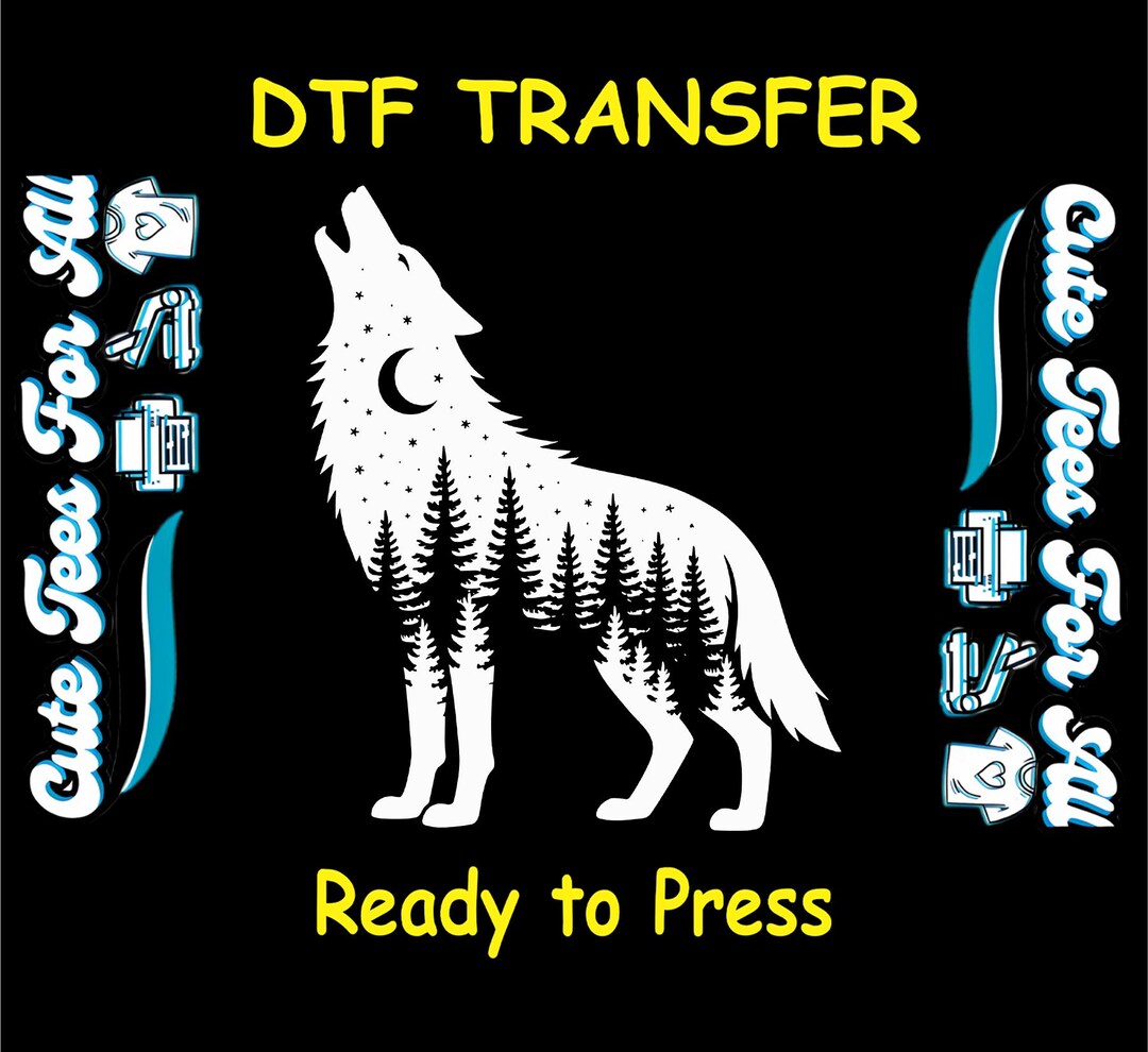 Boho DTF Transfer Iron on Heat Transfer - Ready to Press, Forest Wolf ...