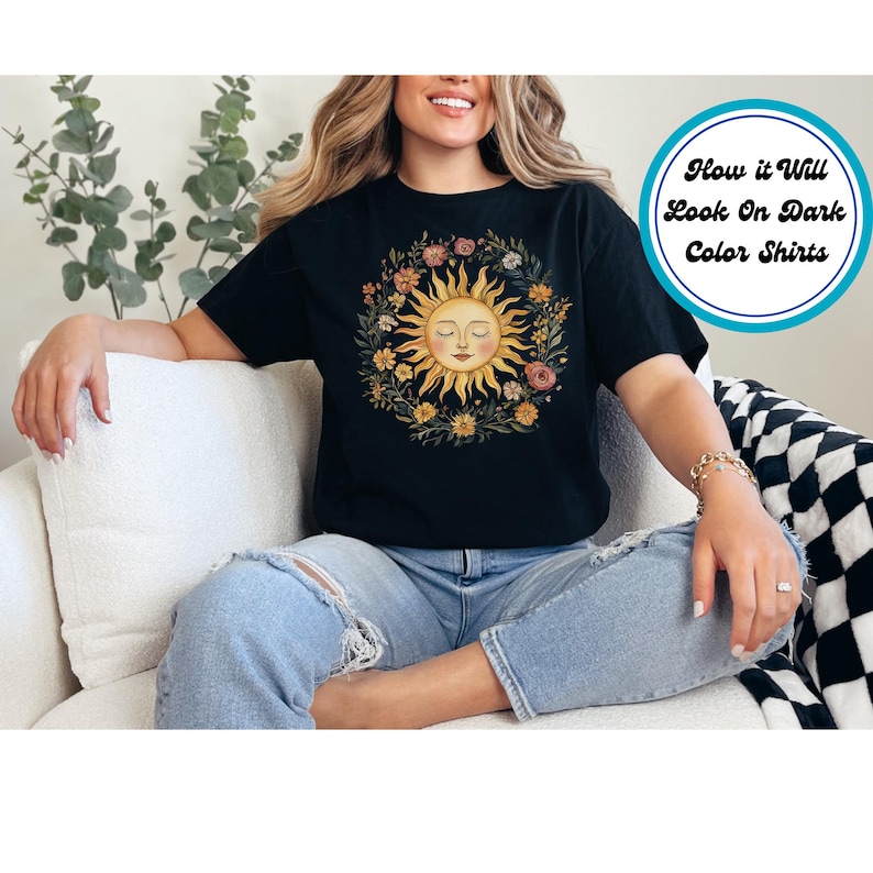 Boho DTF Transfer Iron on Heat Transfer - Ready to Press, Sun and ...