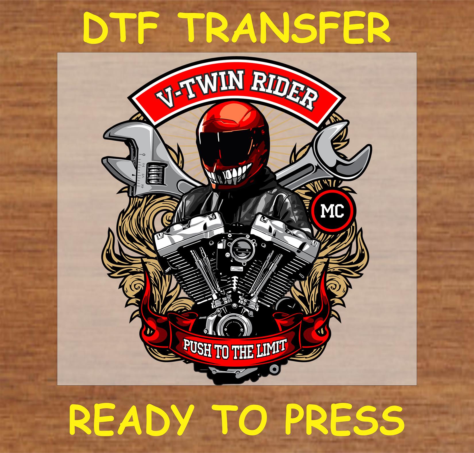 Motorcycle DTF Transfer Iron on Heat Transfer - Ready to Press Hot Peel ...