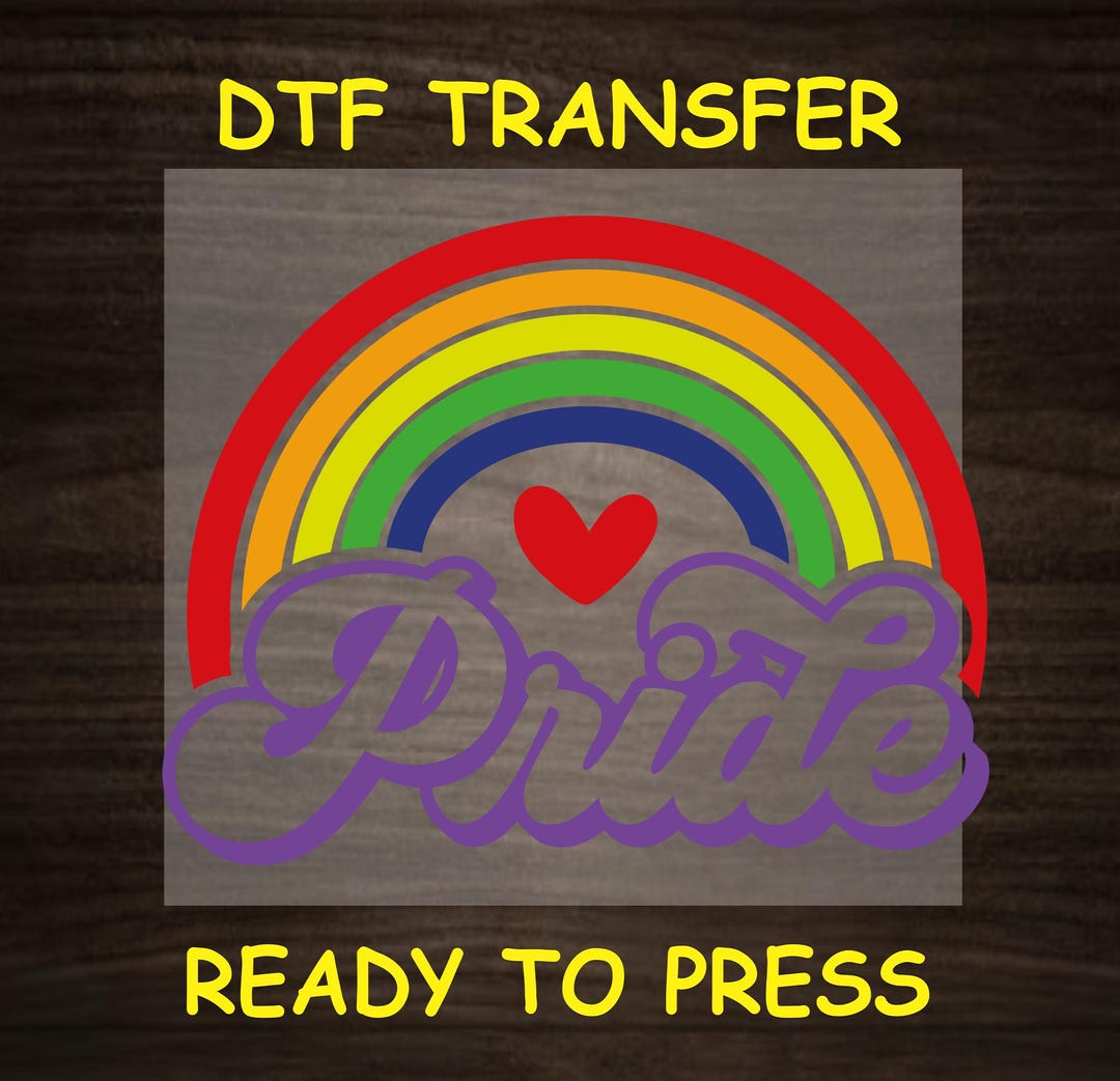 Pride Rhinestone Transfer Pride DTF Transfer Iron on Heat Transfer - Ready to Press, Rainbow With ...