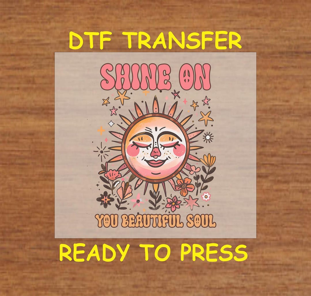 Retro Boho DTF Transfer Iron on Heat Transfer - Ready to Press Hot Peel ...