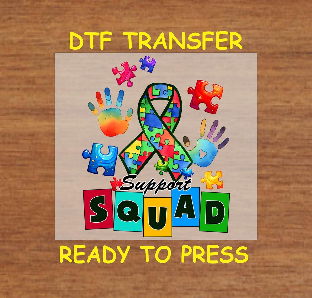 Autism DTF Transfer Iron on Heat Transfer - Ready to Press Hot Peel ...
