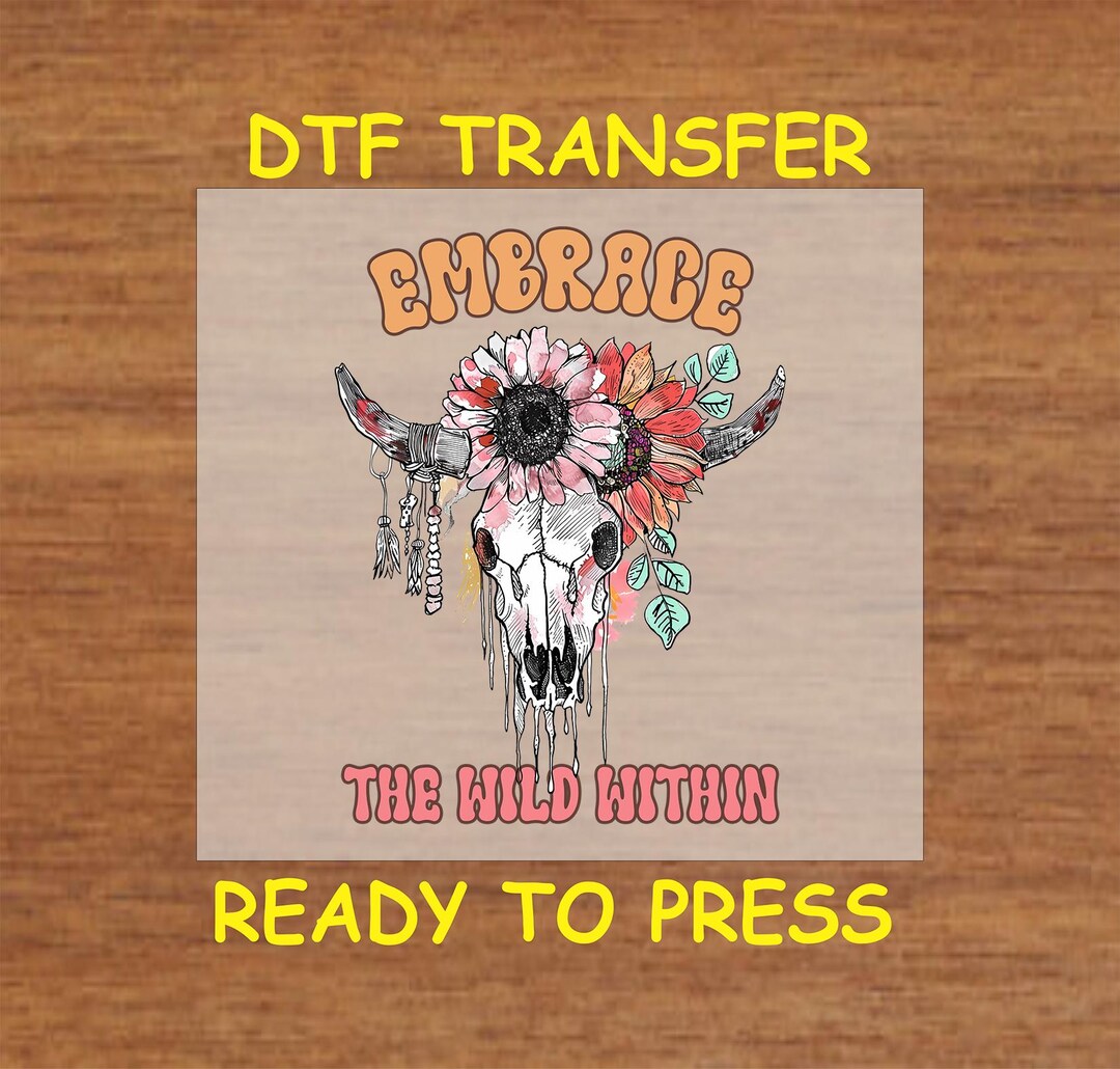 Retro Boho DTF Transfer Iron on Heat Transfer - Ready to Press Hot Peel ...
