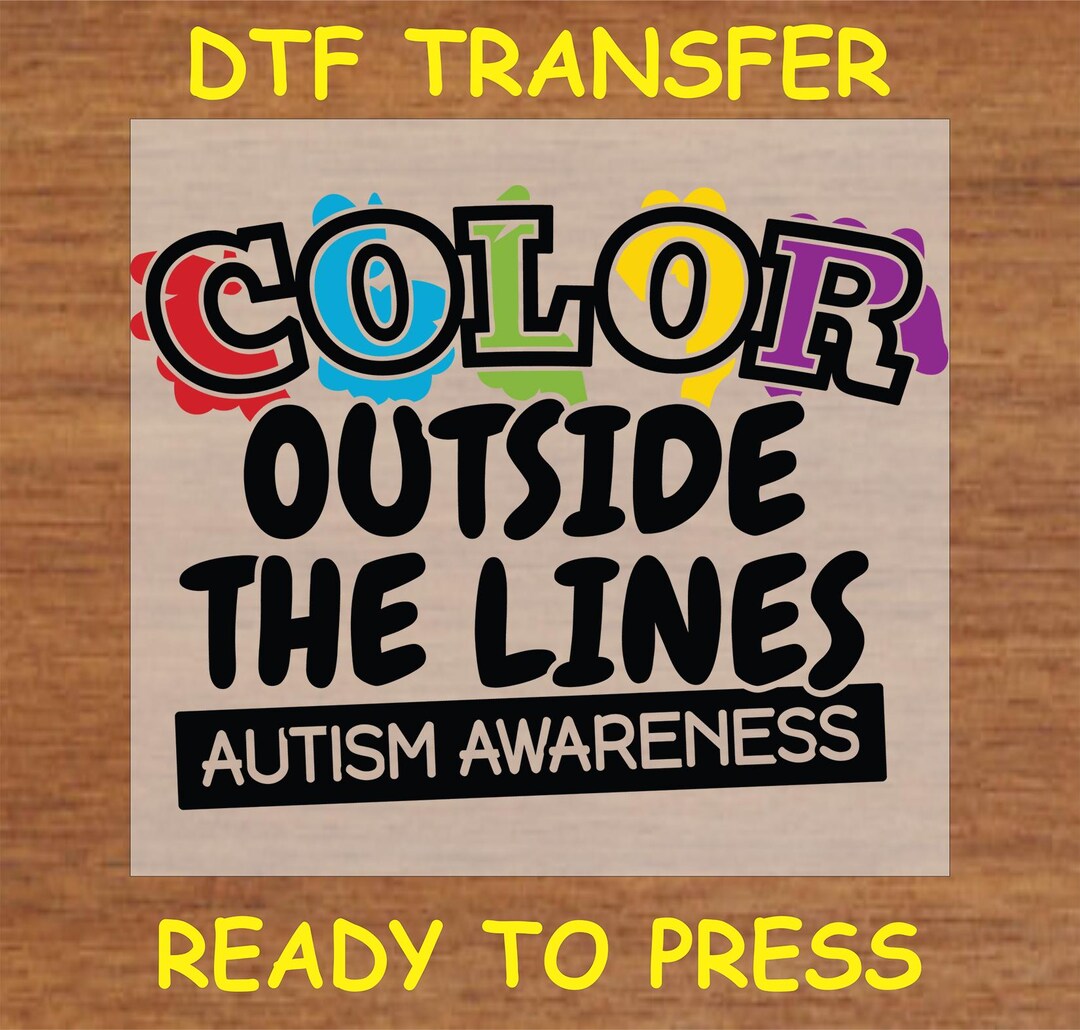 Autism DTF Transfer Iron on Heat Transfer - Ready to Press Hot Peel ...