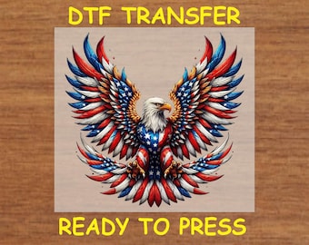 4th Of July DTF Transfer Iron On Heat Transfer - American Eagle DTF Transfer - Ready to Press for DIY Independence Day Shirts