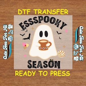 Hispanic Halloween DTF Transfer Iron On Heat Transfer - ESSSpooky Season Ghost DTF Transfer - Ready to Press for DIY Halloween Shirts