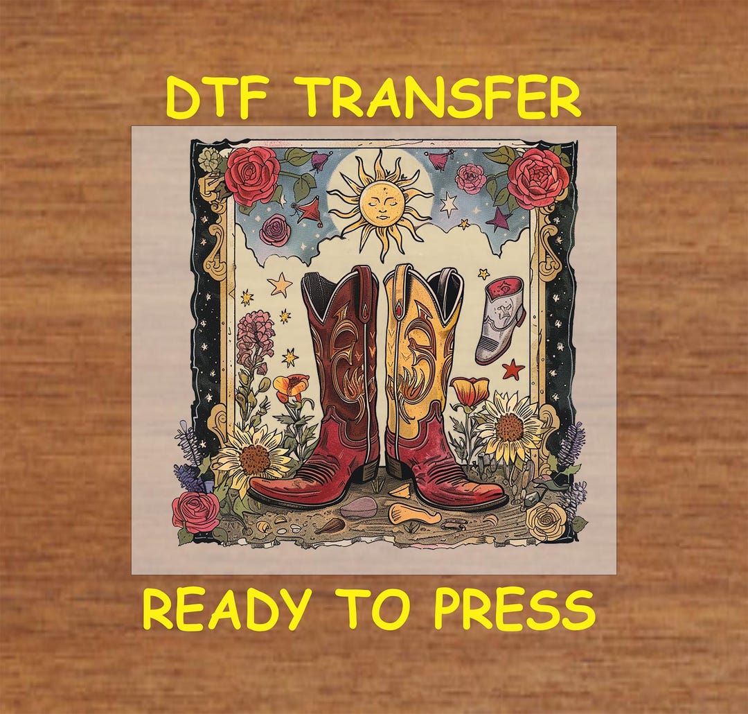 Western DTF Transfer Iron on Heat Transfer - Ready to Press, Vintage ...