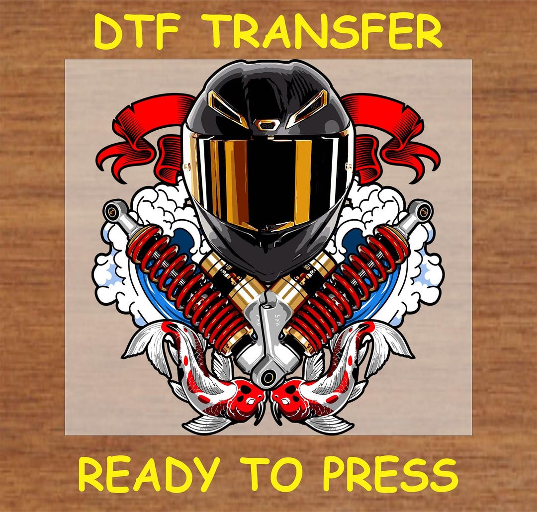 Motorcycle DTF Transfer Iron on Heat Transfer - Ready to Press Hot Peel ...