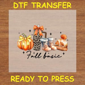 Fall DTF Transfer Iron On Heat Transfer - Ready to Press Hot Peel, Fall Basic Design