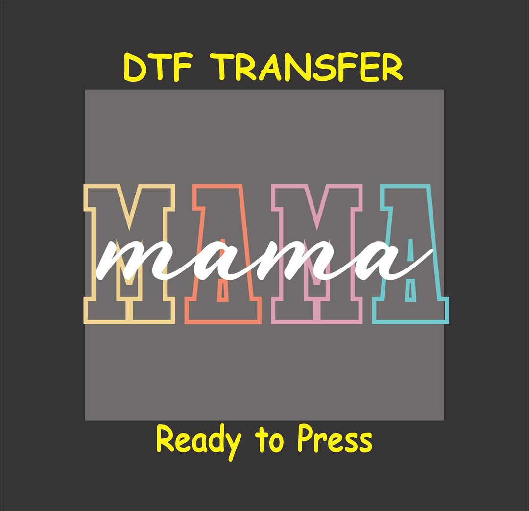Mom DTF Transfer Iron on Heat Transfer - Ready to Press, Color Block ...