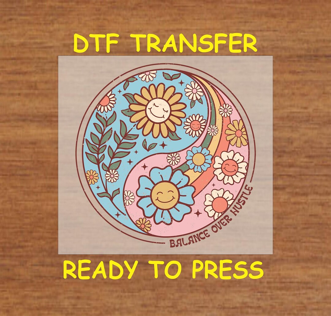 Retro Boho DTF Transfer Iron on Heat Transfer - Ready to Press Hot Peel ...