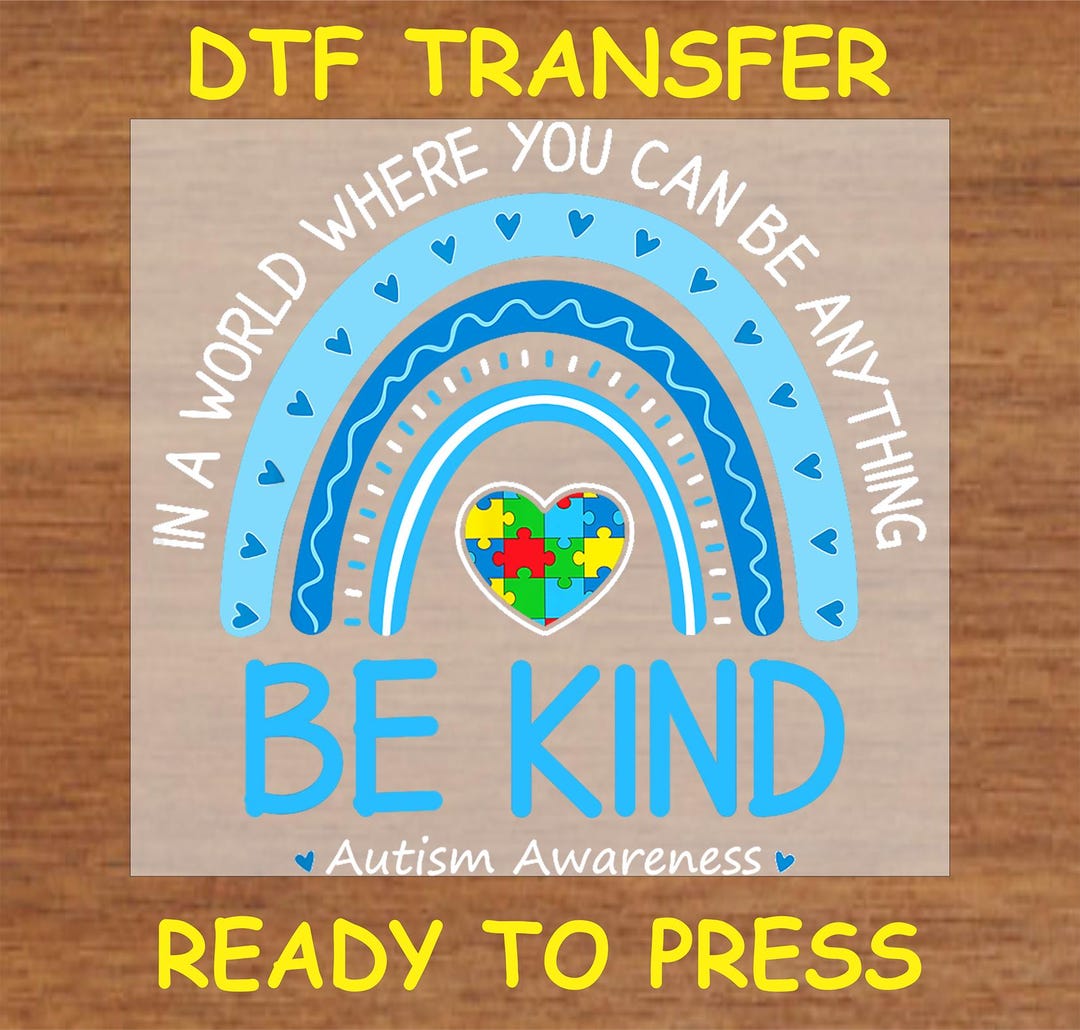 Autism DTF Transfer Iron on Heat Transfer - Ready to Press Hot Peel ...