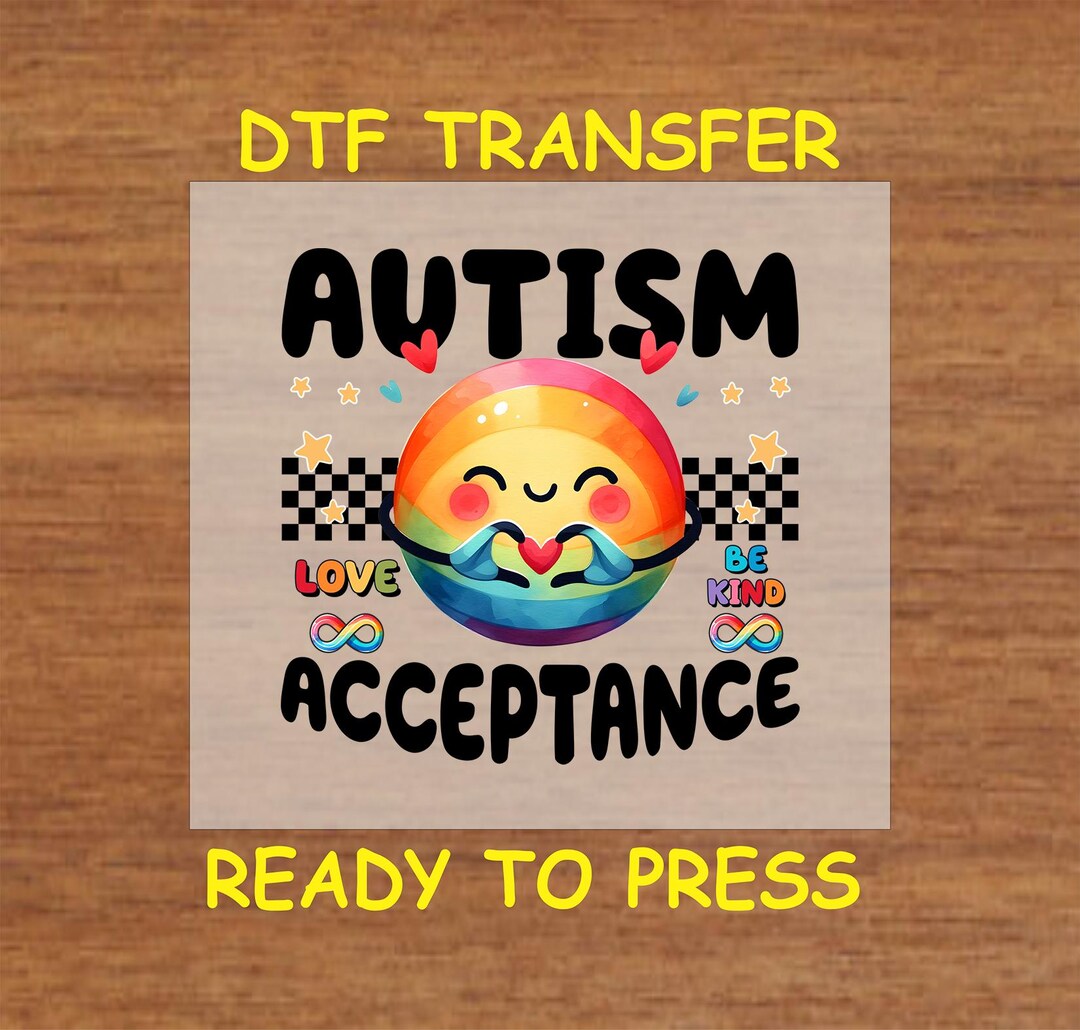 Autism DTF Transfer Iron on Heat Transfer - Ready to Press Hot Peel ...