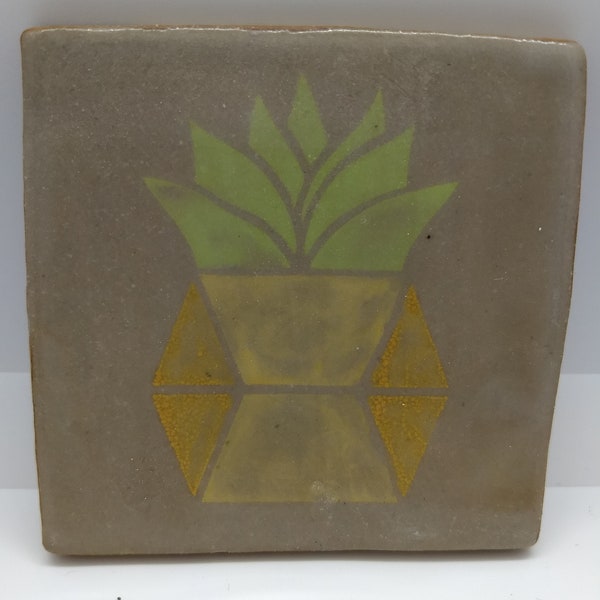 MidCentury Style Succulent Tile