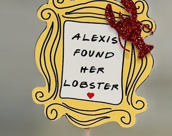 Friends Bridal Shower Cupcake Topper, Personalized Lobster Bachelorette Decor