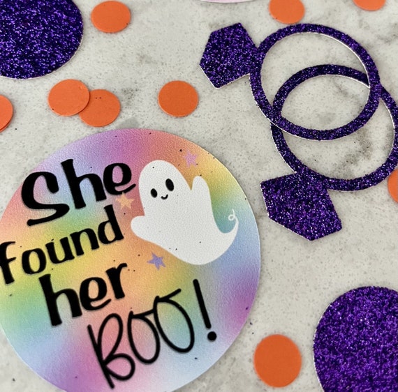 She Found Her Boo Banner & Garland - Pink Purple Halloween Bachelorette Decor - View #8
