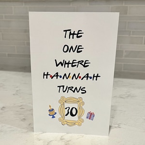 Friends Theme Personalized Birthday Card, Friends Party, Friends Birthday, The One Where, Friends Theme Greeting Card