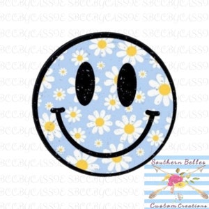 Daisy Smiley Face Transfer- (DTF or Sublimation)- Ready to Press- All Sizes