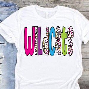 Transferencias DTF de mascotas/equipos Rainbow Leopard: varias mascotas, listas para imprimir, transferencias directas para camisetas o películas: agregue su equipo personalizado