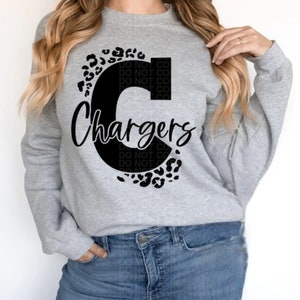 Letras grandes, leopardo negro, equipos/mascotas, serigrafía o transferencias DTF personalizadas, listas para enviar. Serigrafías económicas, precio bajo, alta calidad.