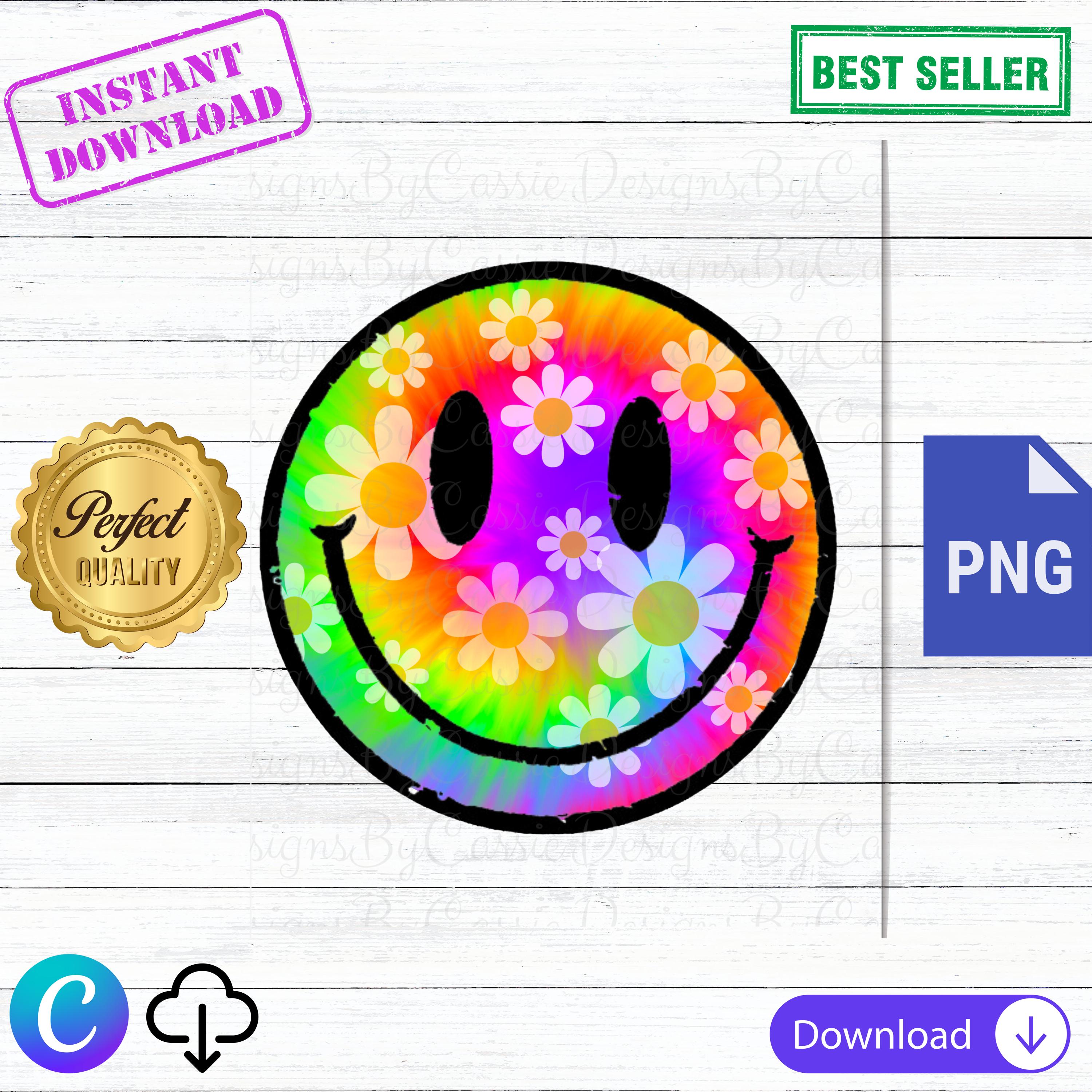 Daisy Tie-dye Smiley Face PNG - Instant Download - Etsy