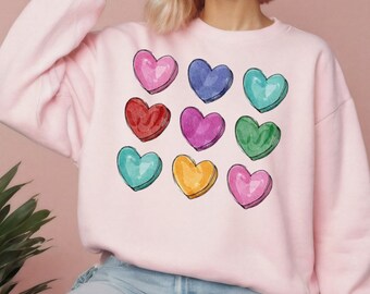 Candy Hearts Transfer- DTF or Sublimation- Ready to Press- All Sizes