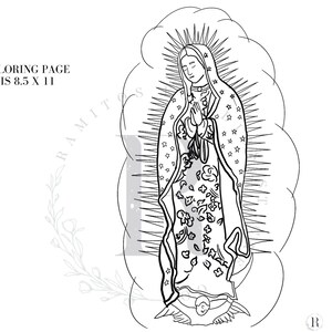 Coloring Page - Our Lady of Guadalupe - Etsy