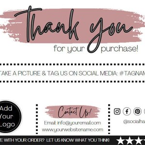 Thank You Card Template with Logo / Small Business