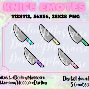 Gruselige Kawaii Messer Emotes | Twitch Discord Youtube | PNG Instant Download