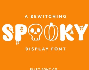 Spooky Font - Halloween Font, Holiday Font, Cricut Halloween Font, Procreate Font, Cute Font, Kids Font, Crafting Font, Commercial Use