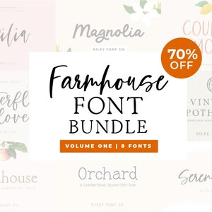 Paquete de fuentes de estilo rústico: fuentes rústicas, fuentes con colas para Cricut, fuentes manuscritas con movimiento, fuentes Procreate, fuentes campestres, fuentes elegantes