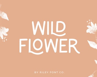 Wildflower Font - Handwritten Font, Ligature Font, Notes Font, Goodnotes Font, Procreate Font, Cricut Font, Font with extras