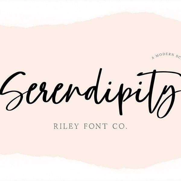 Serendipity Font - Bouncy Script Font, Modern Calligraphy, Cricut Font, Wedding Font, Handwritten Logo Font, Boho Font, Commercial Use Font