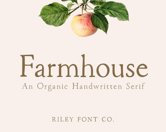 Farmhouse Font - Handwritten Serif Font, Organic Font, Rustic Font, Cricut Font, Procreate Font, Logo Font, Quote Font, Instant Download